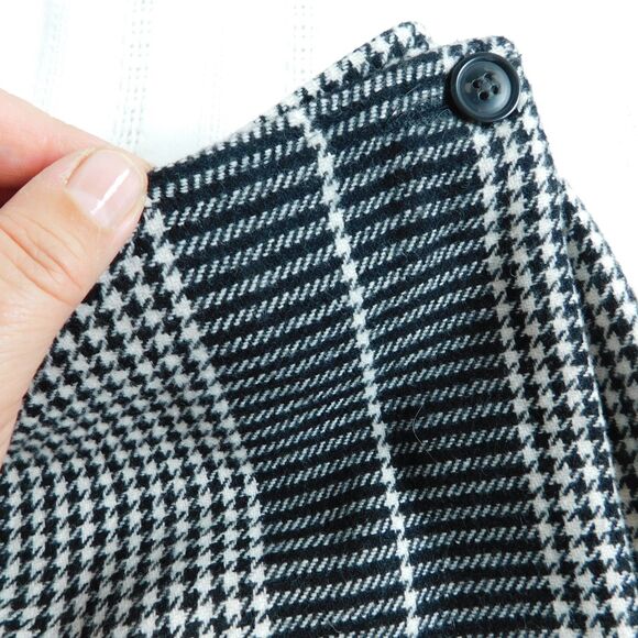 LizSport Liz Claiborne Wool Blend Black Houndstooth Wrap Skirt Sz 10 Vintage EUC - Picture 7 of 11